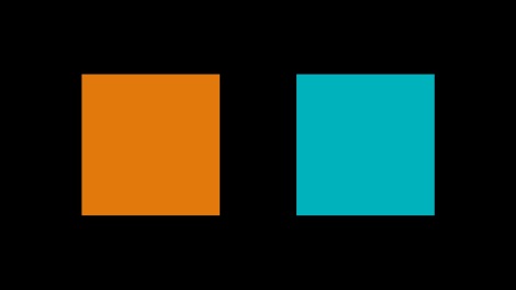 Orange and Teal Side by Side